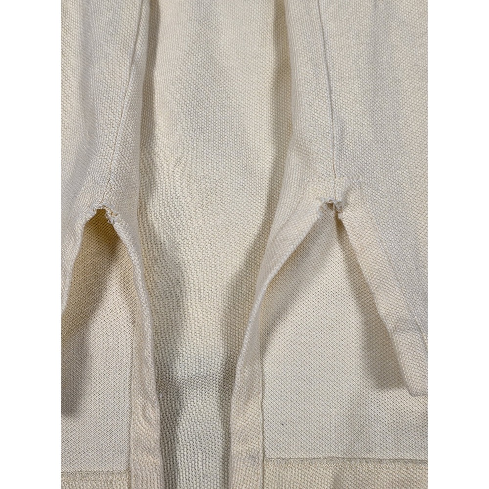 POLO RALPH LAUREN Shirt Mens Medium 100% COTTON‎ PIQUE KNIT Lite  YELLOW 80s 90s - Picture 8 of 9